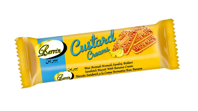 Berrin Custard Muz Aromalı Kremalı Sandviç Bisküvi