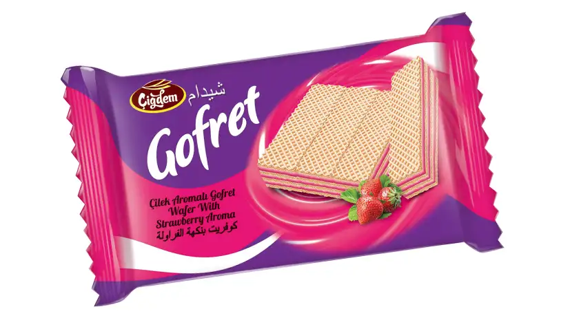 Çilek Aromalı Gofret 55g